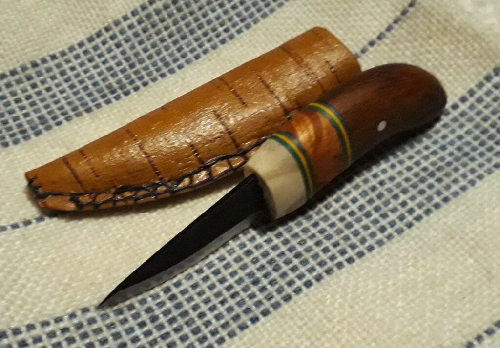 Birch sheathed knife
